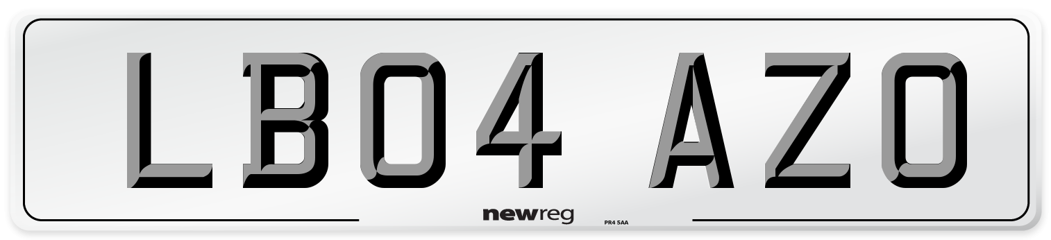 LB04 AZO Number Plate from New Reg